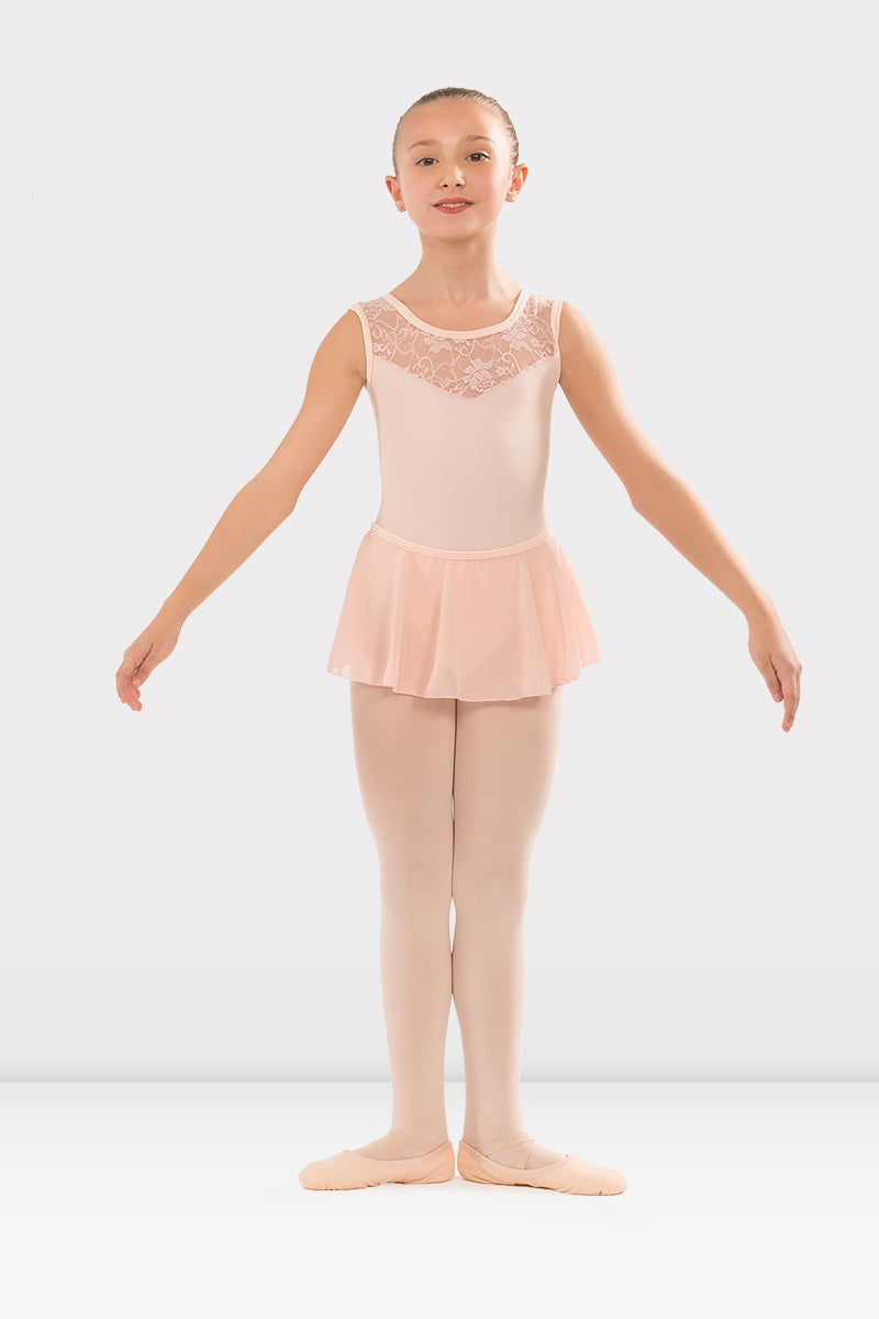 Body per Danza a Canotta con Gonna Corta e Pizzo Harmony colore rosa