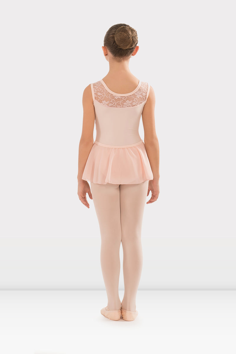 Body per Danza a Canotta con Gonna Corta e Pizzo Harmony colore rosa