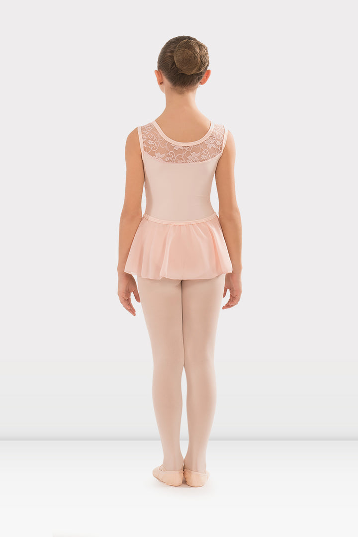 Body per Danza a Canotta con Gonna Corta e Pizzo Harmony colore rosa