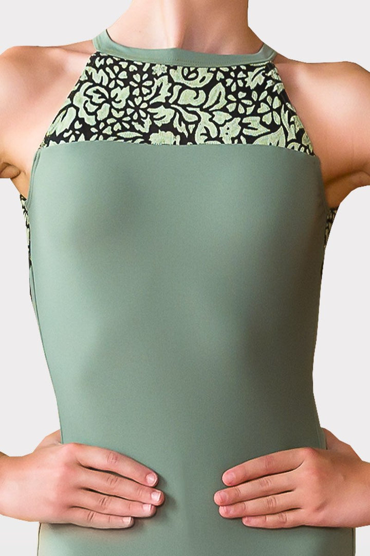 Body per Danza Con Inserto in Rete Floccata Fiorata Harmony