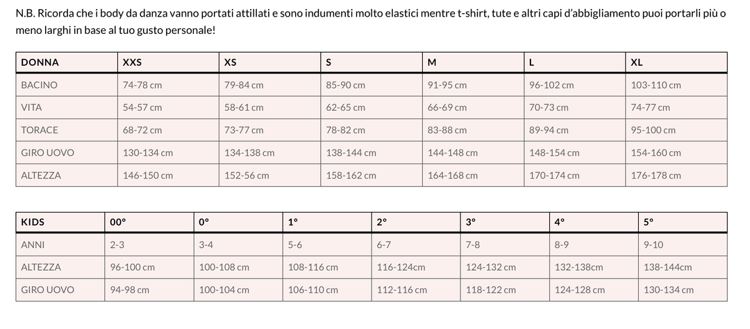 Body per Danza Agata Ioballo