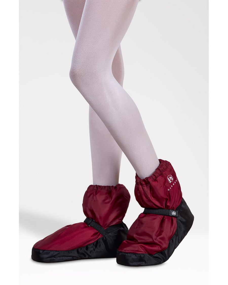 Scaldapiedi Danza Ballerina Harmony in Nylon color Bordeaux e Nero indossati