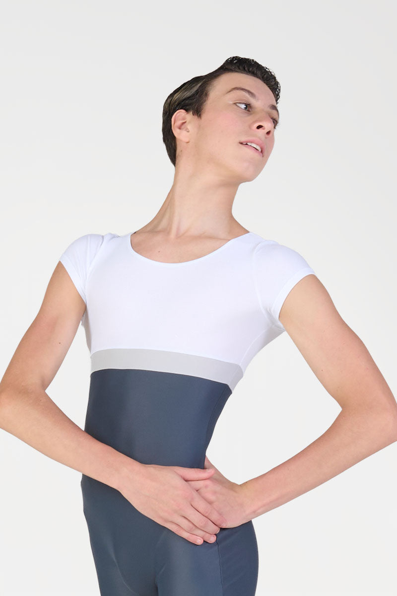 Tuta Pescatora Danza Uomo con Manica Corta Harmony colore bianco/grigio