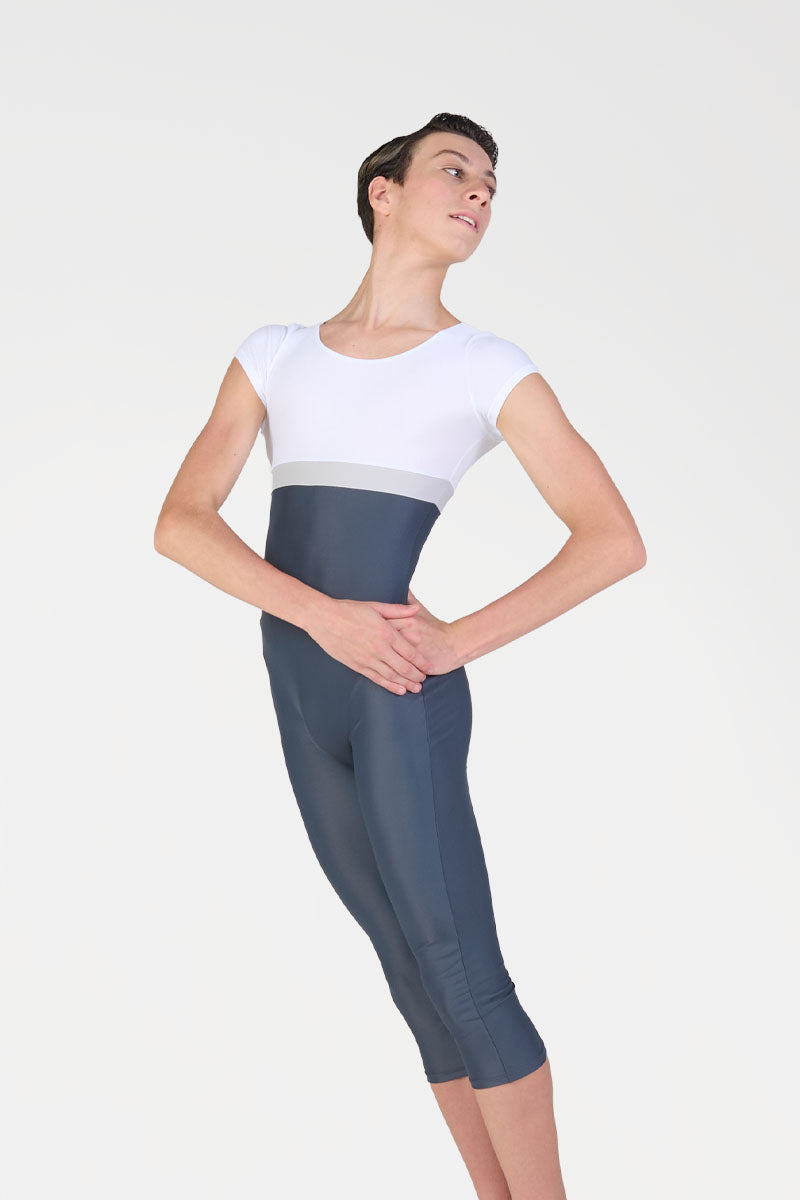 Tuta Pescatora Danza Uomo con Manica Corta Harmony colore bianco/grigio