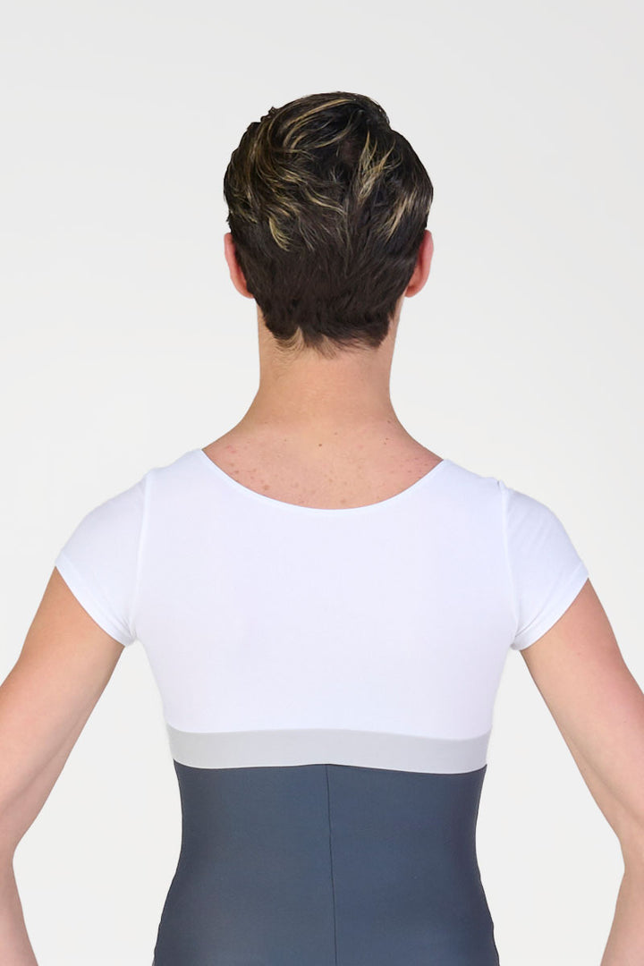 Tuta Pescatora Danza Uomo con Manica Corta Harmony colore bianco/grigio